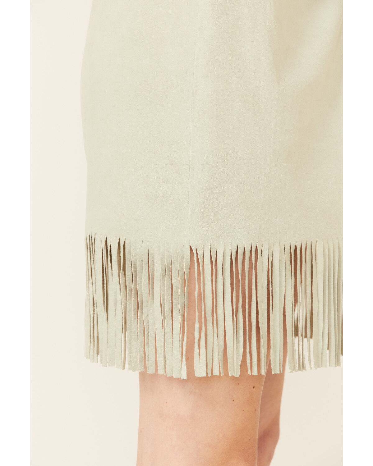 Image #4 - Double D Ranch Women's Dee Belted Fringe Leather Skirt, Sage, hi-res