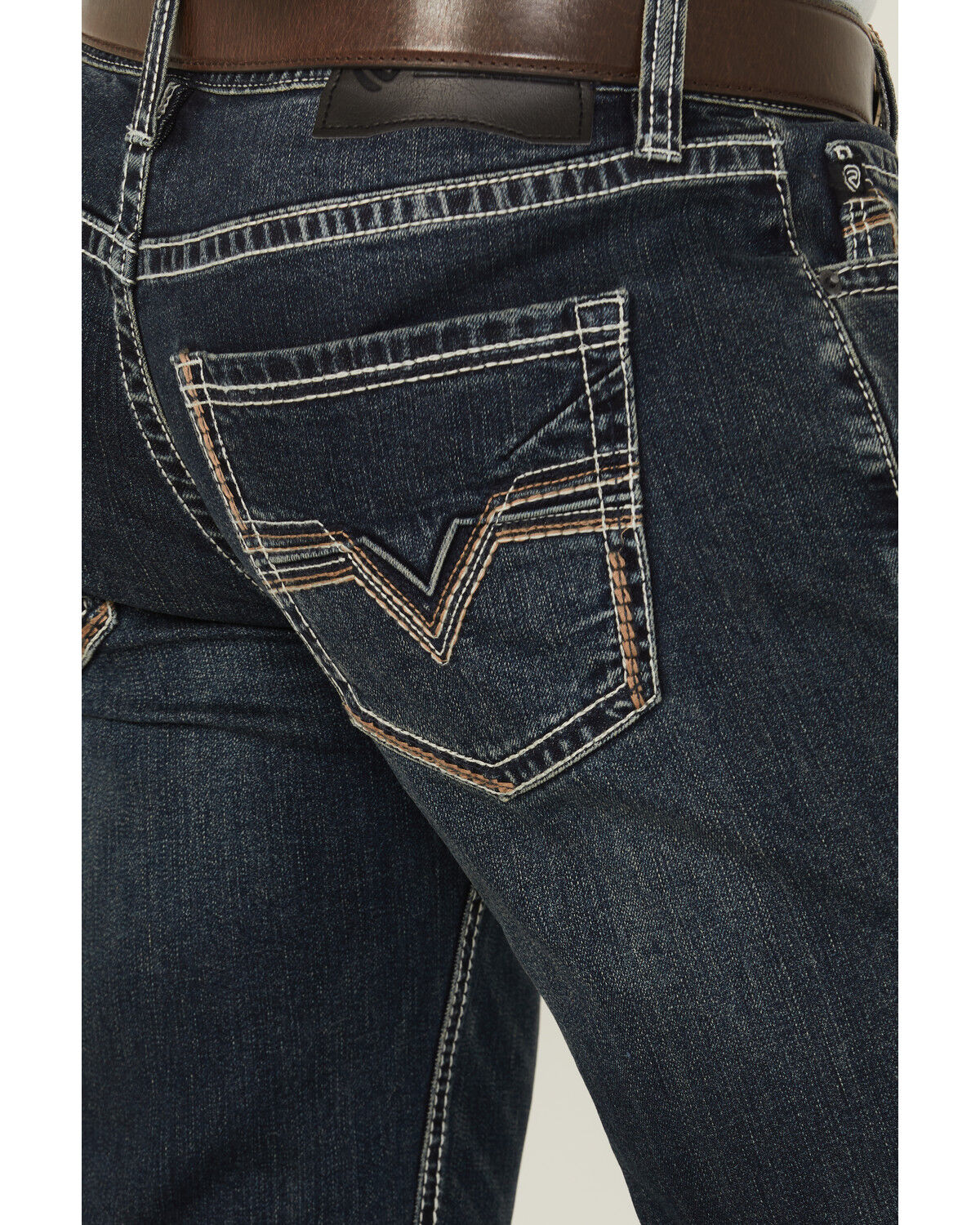 Image #4 - Rock & Roll Denim Men's Pistol Dark Wash Straight Reflex Stretch Denim Jeans, Dark Wash, hi-res