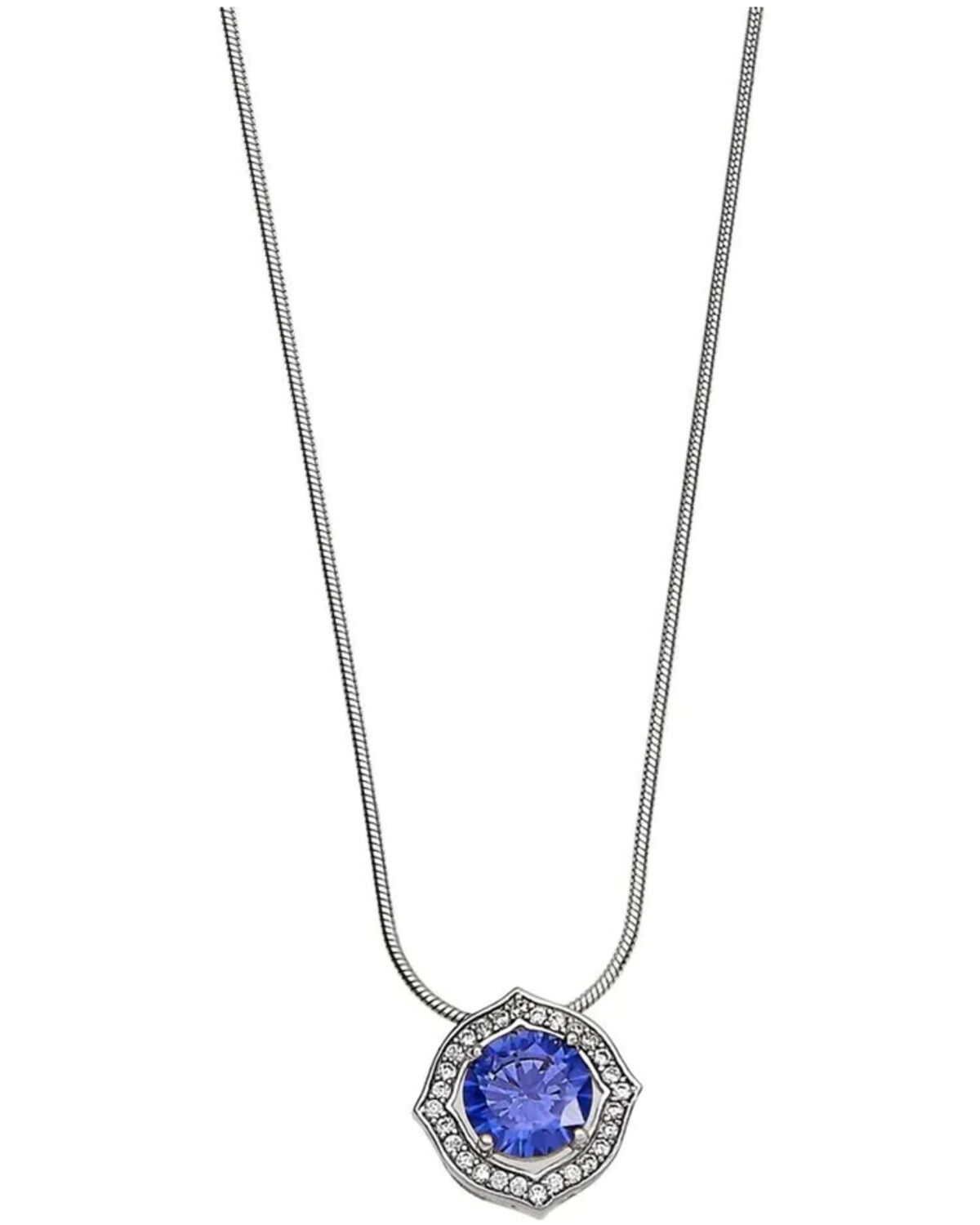 Image #1 - Kelly Herd Women's Blue Square Bezel Set Pendant Necklace, Blue, hi-res