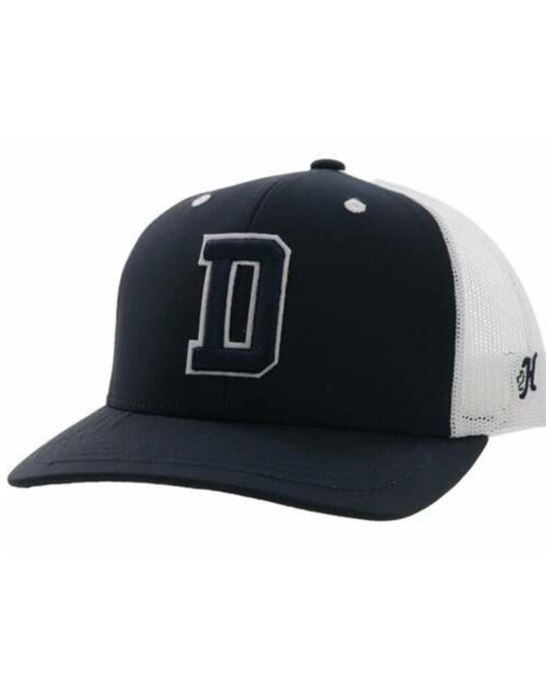 HOOey Men's Navy & White Dallas Cowboys Embroidered Logo Mesh-Back Trucker Cap , Navy, hi-res