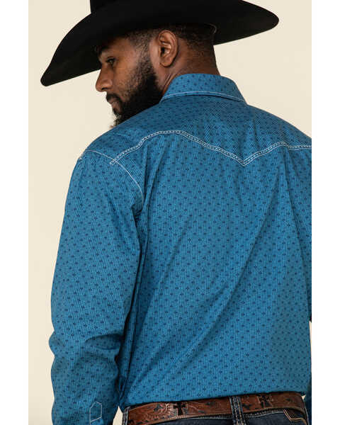 Image #5 - Rough Stock By Panhandle Men's Los Nietos Geo Print Long Sleeve Western Shirt , Blue, hi-res