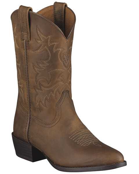 Ariat Boys' Heritage Western Boots - Round Toe, Brown, hi-res