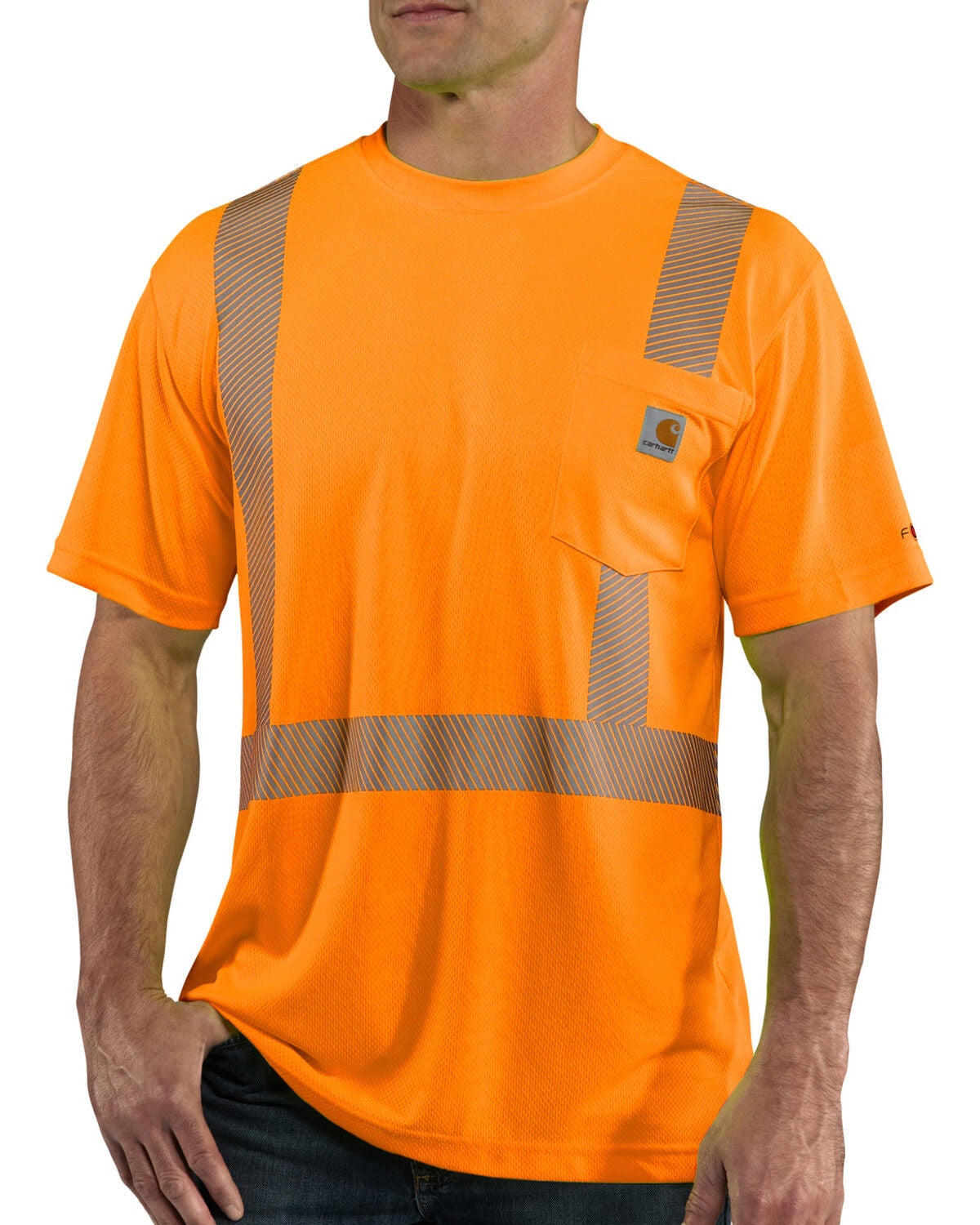 Image #3 - Carhartt Force High-Vis Short Sleeve Class 2 T-Shirt, Orange, hi-res