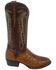 El Dorado Men's Full-Quill Ostrich Western Boots - Round Toe, Cognac, hi-res