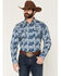 Image #1 - Cody James Men's Escape Route Paisley Print Long Sleeve Snap Western Shirt - Big, Light Blue, hi-res