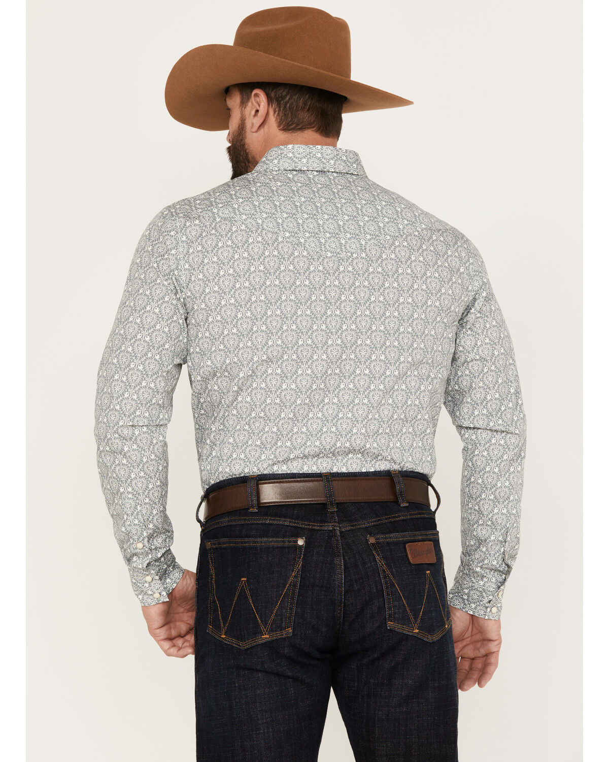 Image #4 - Gibson Men's Goldfield Floral Print Long Sleeve Western Pearl Snap Shirt, , hi-res