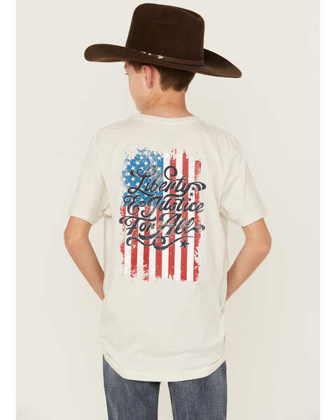 Image #1 - Cody James Boys' Justice For All Short Sleeve Graphic T-Shirt , Silver, hi-res