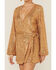 Image #2 - Free People Women's Christa Sequin Long Sleeve Romper, Gold, hi-res