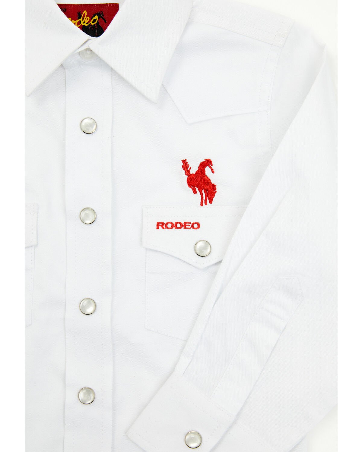 Image #3 - Rodeo Clothing Boys' USA Rodeo Long Sleeve Pearl Snap Western Shirt, White, hi-res