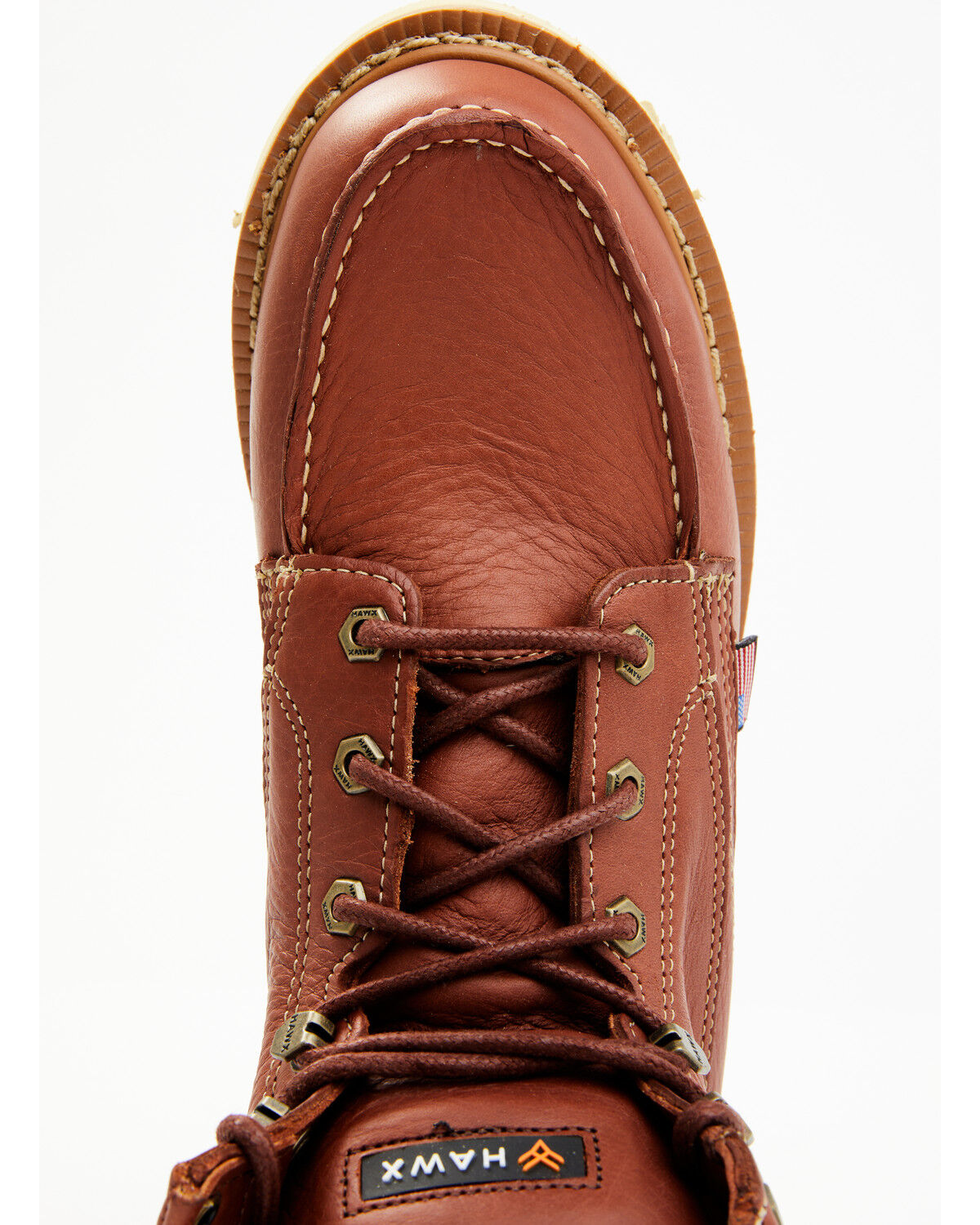 Image #6 - Hawx Men's USA Moc Wedge Value Work Boots - Soft Toe, Dark Brown, hi-res