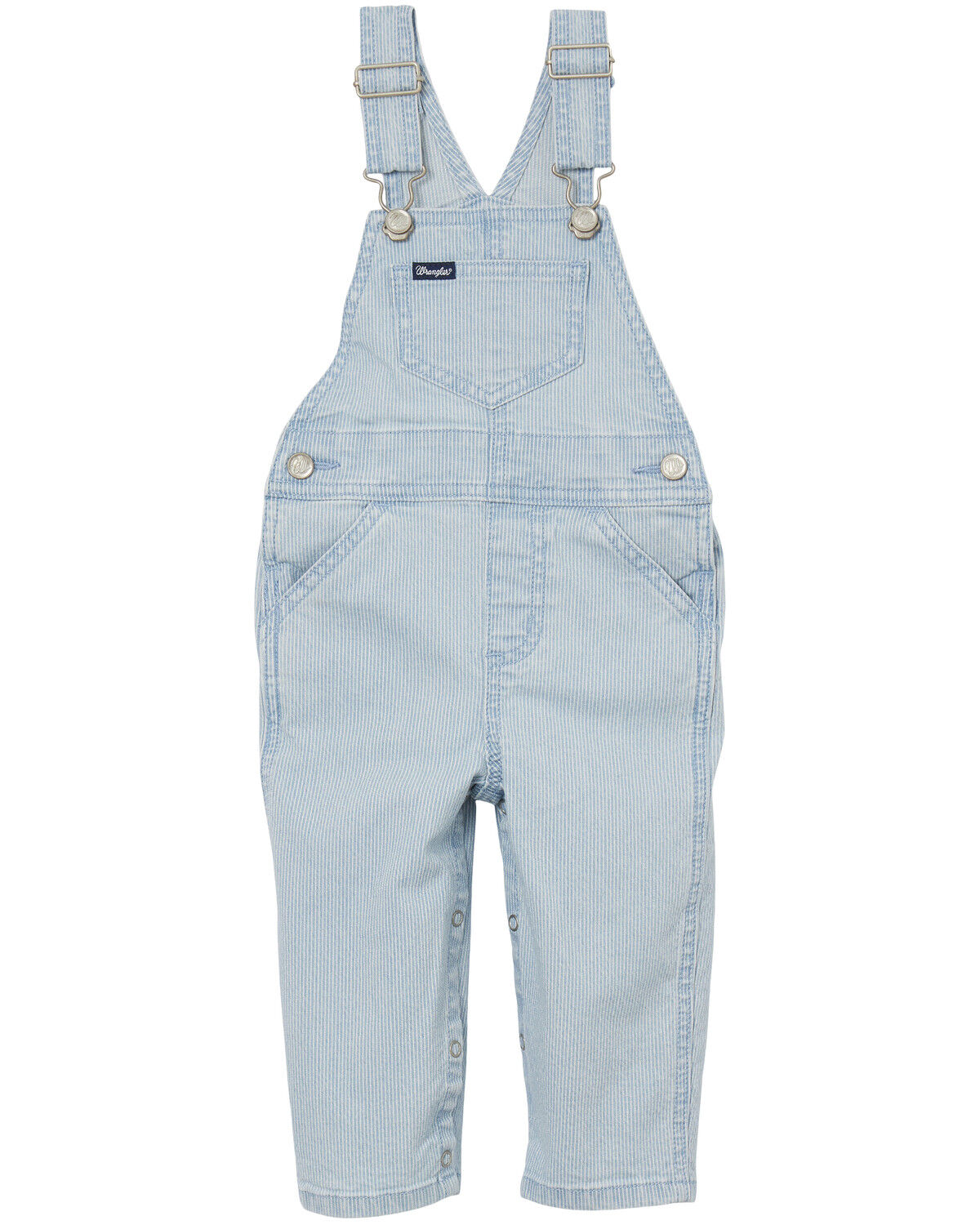 Image #1 - Wrangler Infant Girls' Grace Light Wash Denim Overalls, Light Wash, hi-res