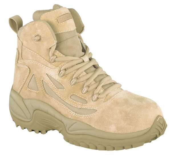Image #1 - Reebok Men's Stealth 6" Lace-Up with Side-Zip Tactical Work Boots - Composite Toe, Desert Khaki, hi-res