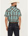 Image #4 - Rock & Roll Denim Men's Boot Barn Exclusive Tek Southwestern Short Sleeve Snap Stretch Western Shirt, Turquoise, hi-res