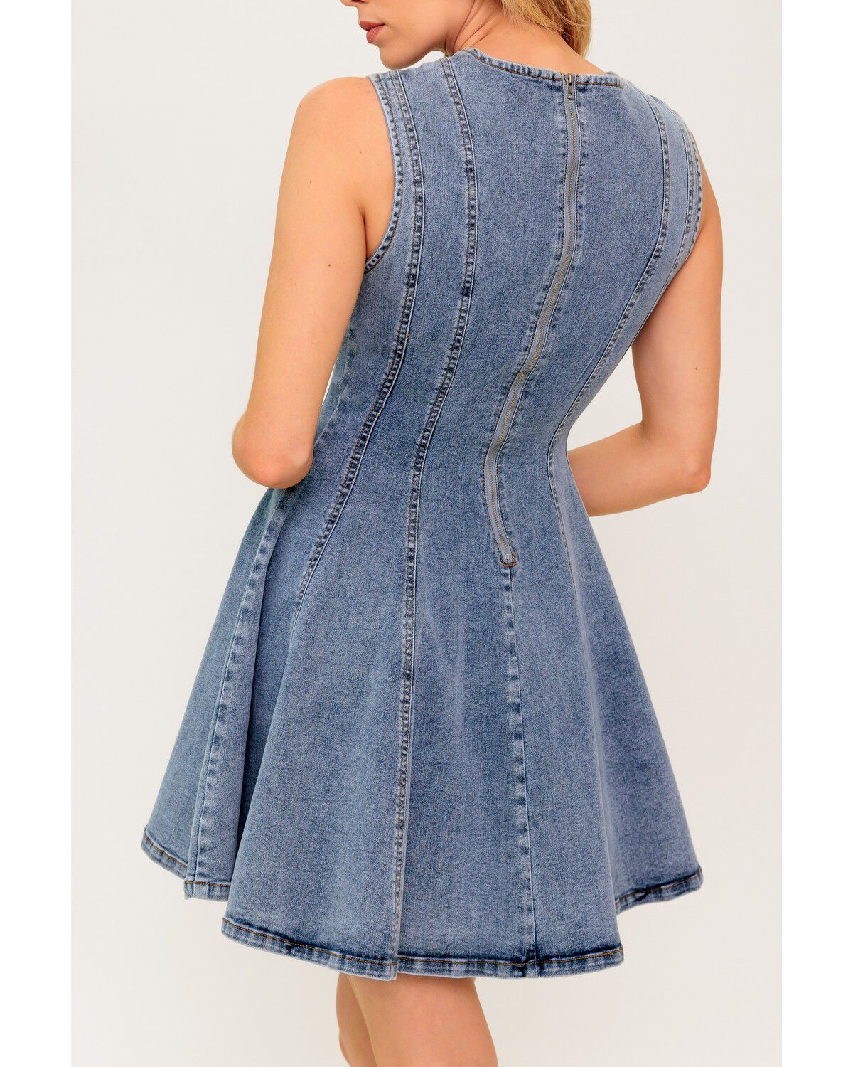 Image #6 - Flying Tomato Women's Caught in a Moment Denim Mini Dress, Light Wash, hi-res