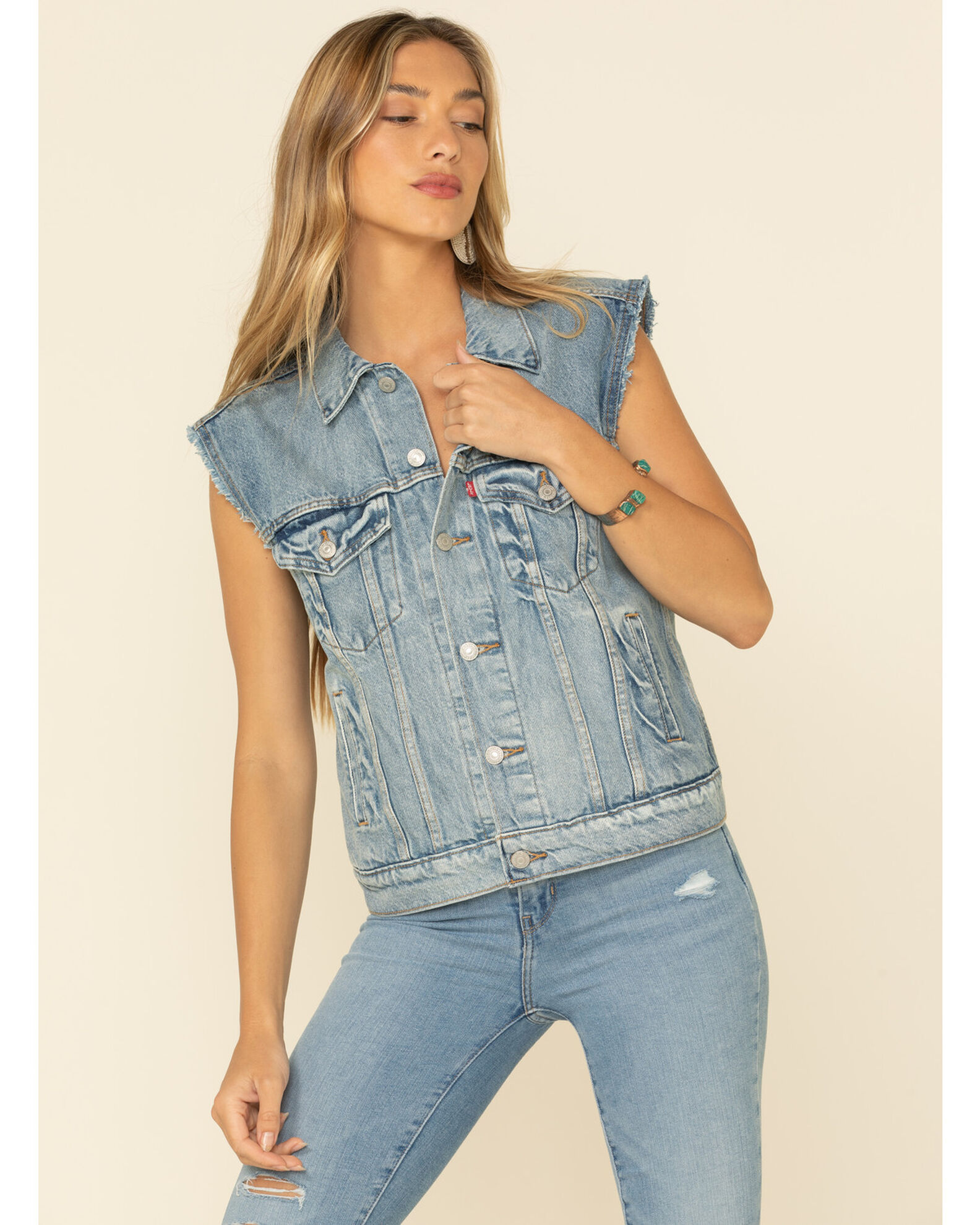 人気の販売 INDIGO Free S_RE: / スリー Denim VEST ベスト