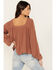 Image #4 - Cleo + Wolf Women's Long Sleeve Flowy Blouse , Coffee, hi-res