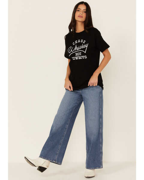 Image #2 - Ali Dee Women's Chase Whiskey Not Cowboys Graphic Tee, Black, hi-res