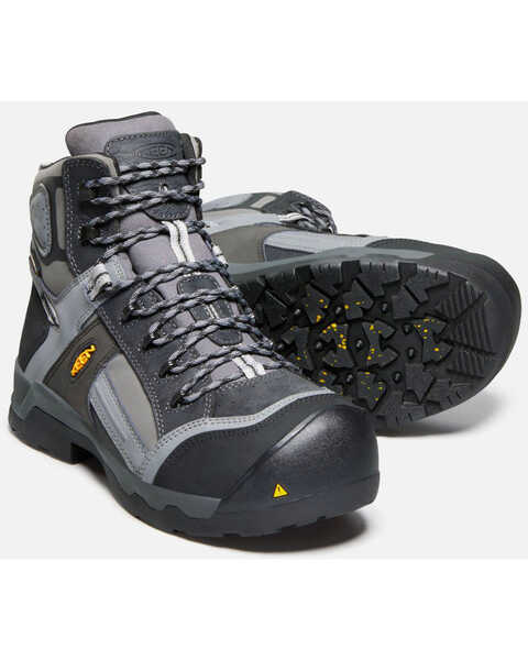 Keen Men's Davenport Waterproof 6" Boots - Composite Toe , Black, hi-res