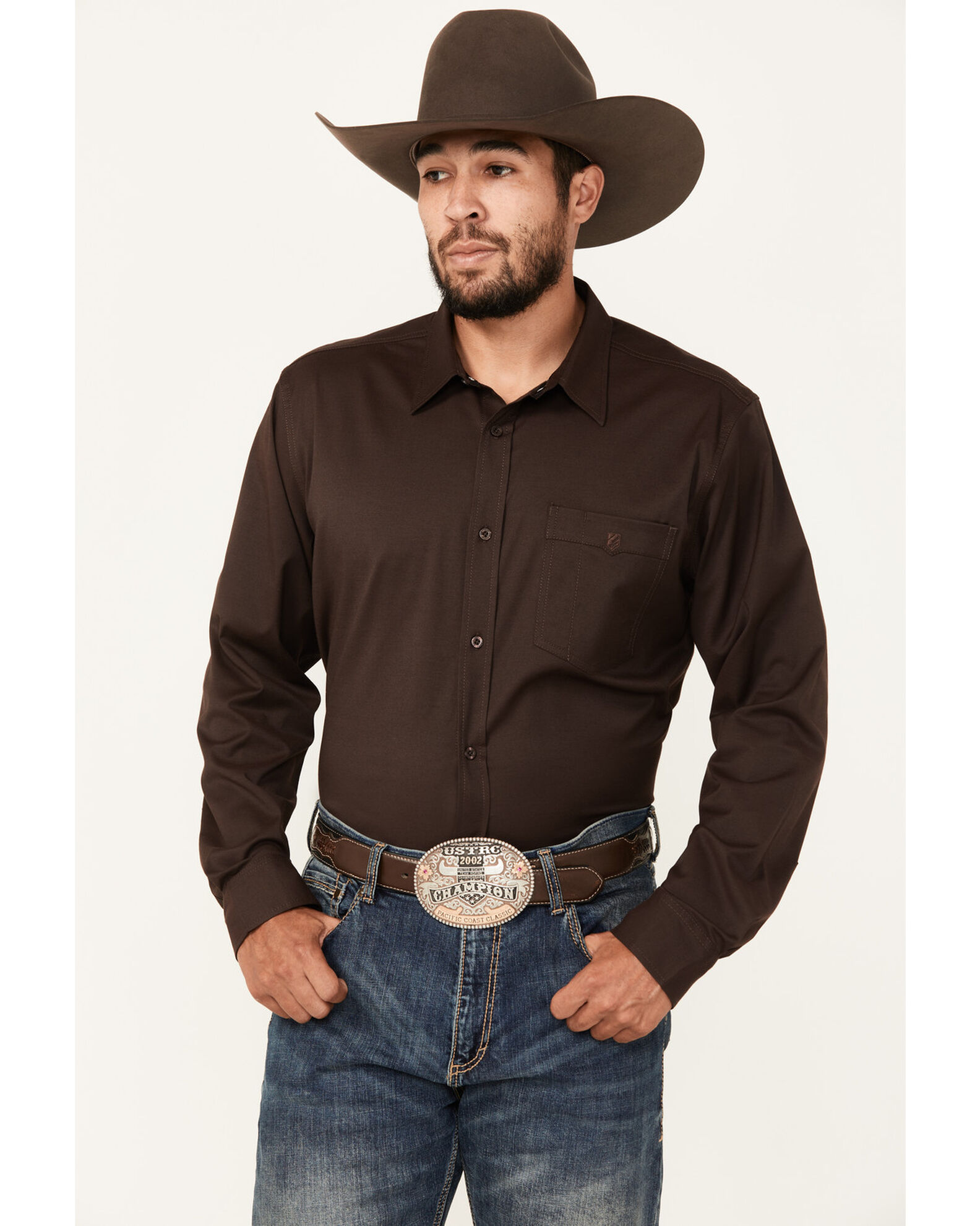 RANK 45® Men's Solid Performance Twill Logo Long Sleeve Button-Down Western  Shirt - Country Outfitter