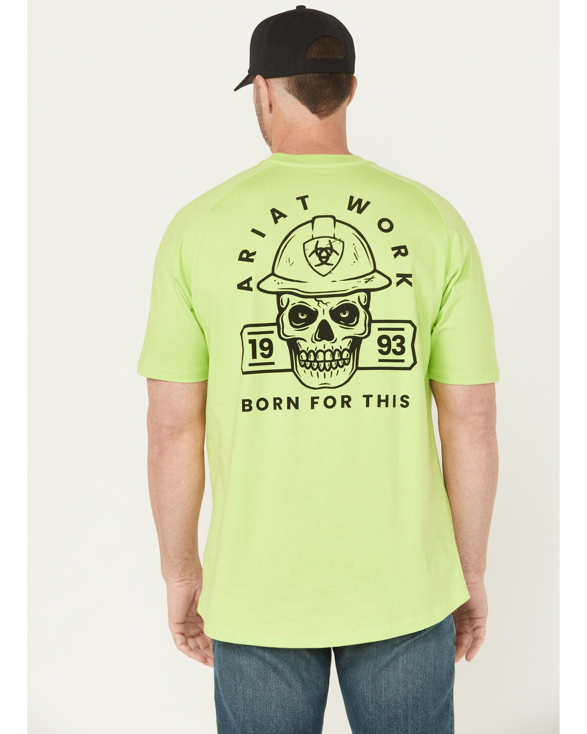 Ariat Men's Rebar Cotton Strong Hardhead Short Sleeve Work T-Shirt, Green, hi-res