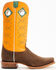 Image #2 - Justin Men's Billet Cowhide Leather Western Boots - Square Toe , Orange, hi-res