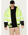 Hawx Men's 3-In-1 Bomber Hi-Vis Reflective Work Jacket , Yellow, hi-res