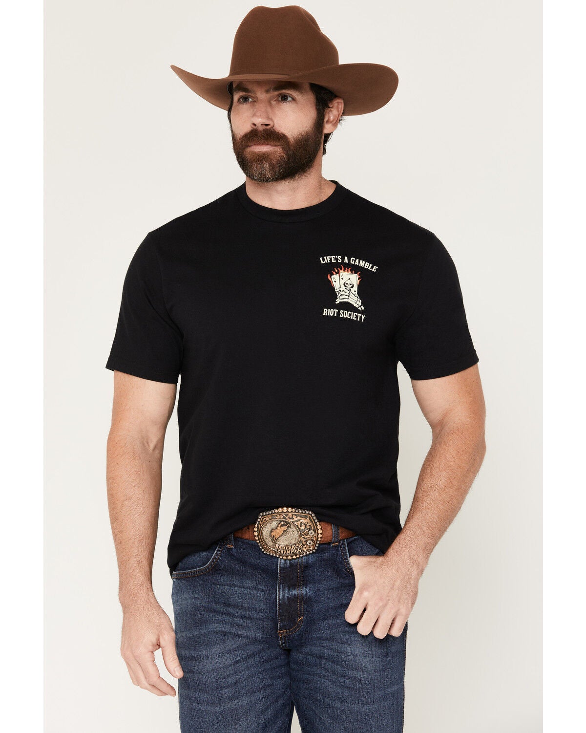Image #2 - Riot Society Men's Life's A Gamble Short Sleeve Graphic T-Shirt, Black, hi-res