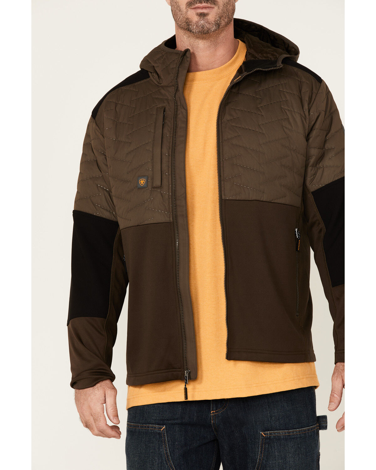 Image #3 - Ariat Men's Rebar Wren Cloud 9 Insulated Zip-Front Work Jacket, Brown, hi-res