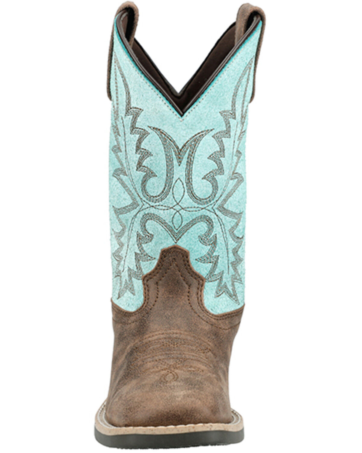 Image #4 - Smoky Mountain Little Girls' Rustic Rider Western Boots - Broad Square Toe, Brown, hi-res