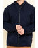 Hawx Men's FR Zip Up Fleece Hooded Work Hoodie , Navy, hi-res
