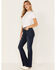 Image #1 - Cleo + Wolf Women's Dark Wash Stretch High Rise Modern Bootcut Jeans, , hi-res