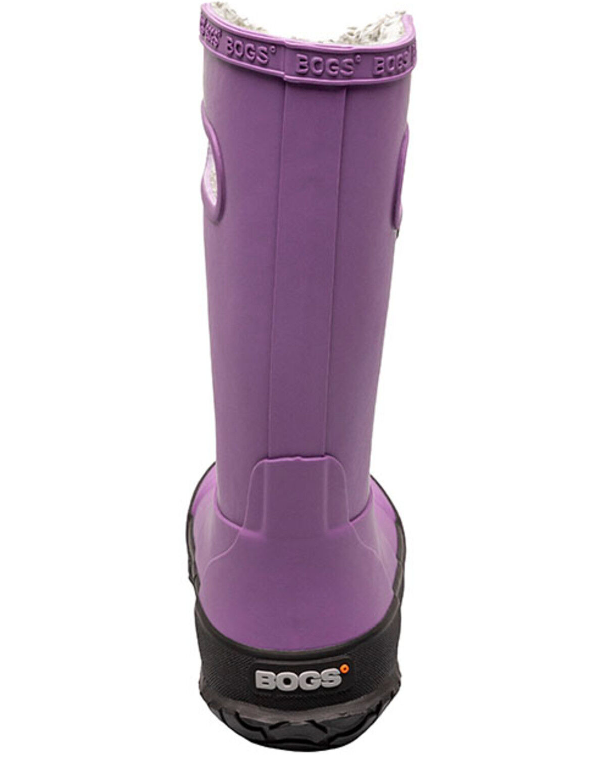 Image #5 - Bogs Girls' Solid Plush Rain Boots - Round Toe, Purple, hi-res