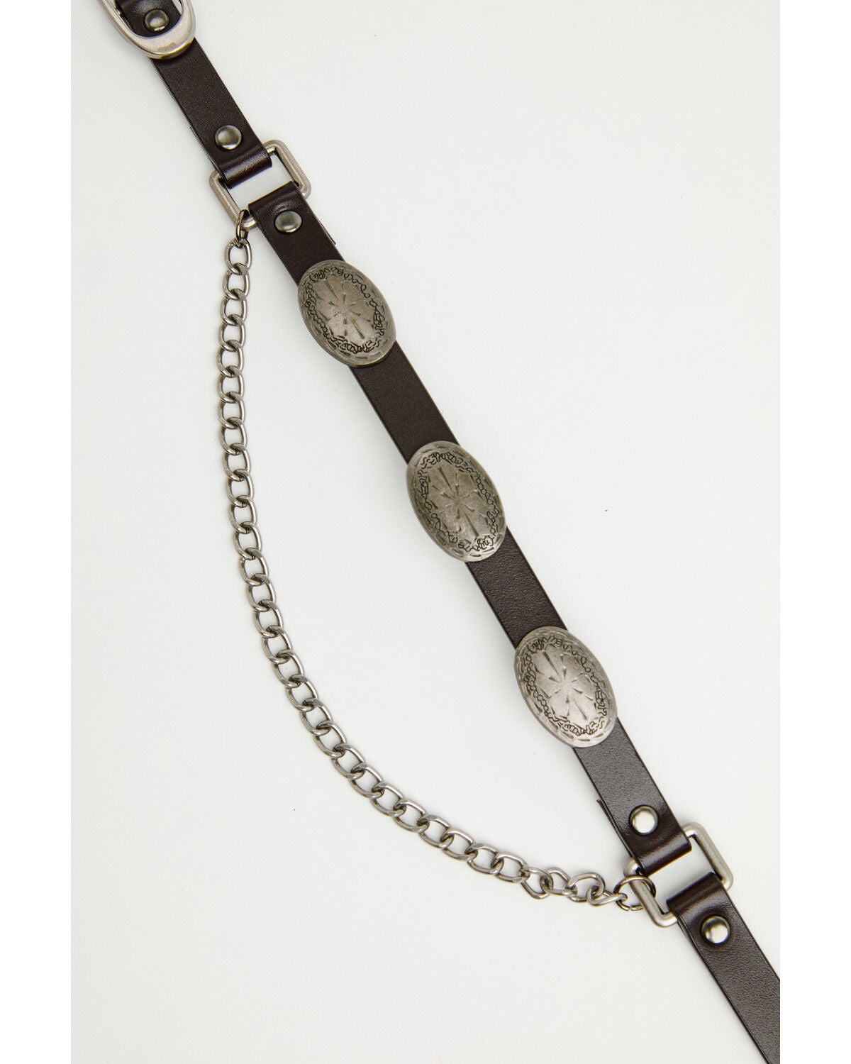 Image #4 - Shyanne Women's Concho Boot Bracelet with Chain, Black, hi-res