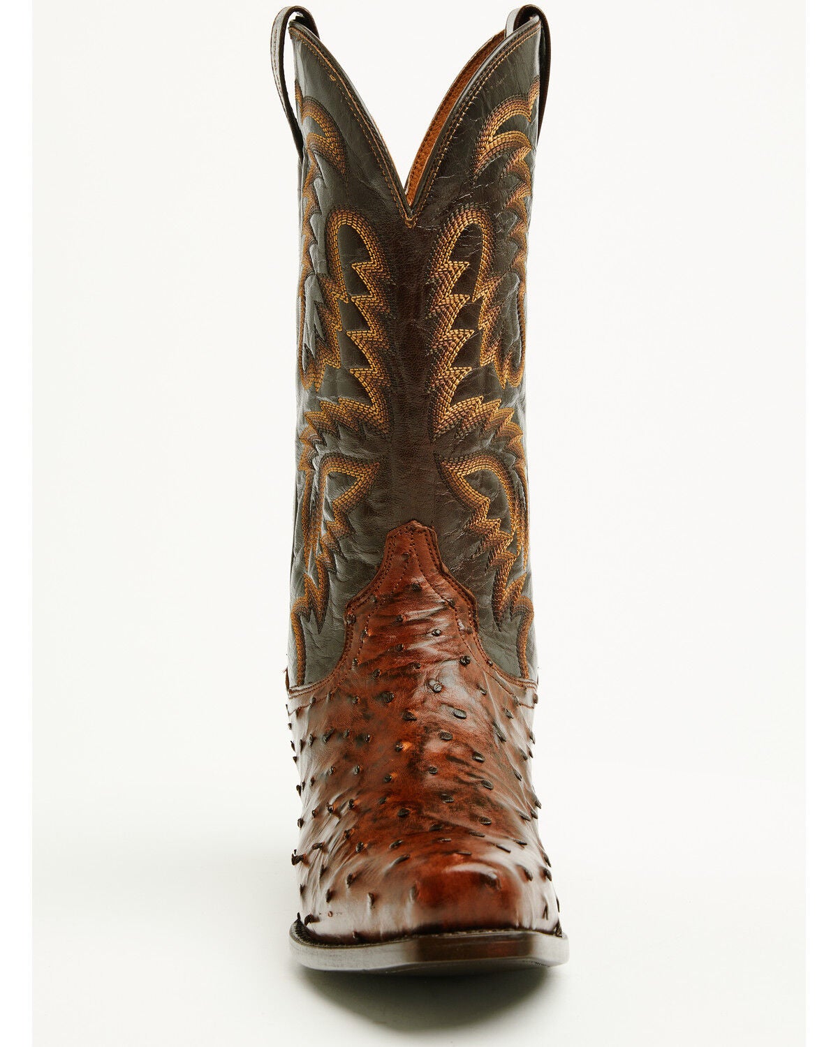 Image #4 - Dan Post Men's Marco Exotic Full Quill Ostrich Tall Western Boots - Square Toe, Brass, hi-res