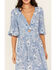 Image #3 - Wild Moss Women's Floral Print Front Twist Midi Dress, Blue, hi-res