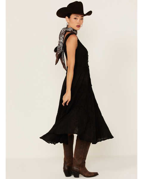 Image #4 - Scully Women's Lace-Up Jacquard Midi Dress, Black, hi-res