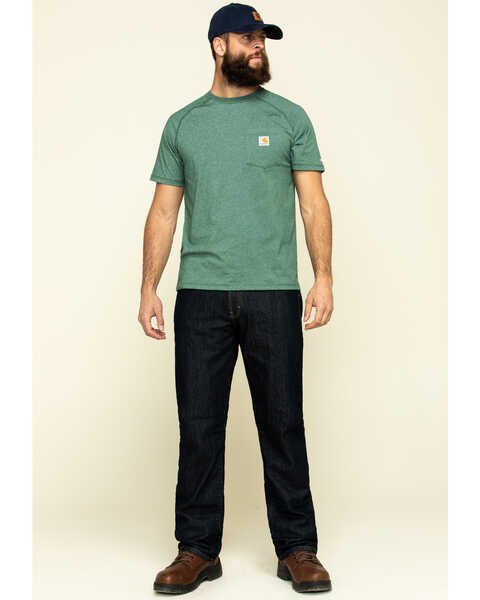 Image #6 - Ariat Men's M4 Rebar Durastretch Flannel Lined Low Bootcut Work Jeans , Blue, hi-res
