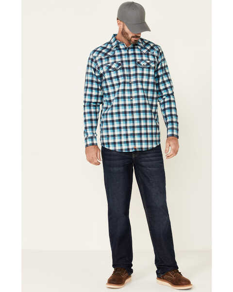 Image #2 - Cody James Men's FR Plaid Print Long Sleeve Work Shirt - Tall , Teal, hi-res