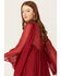 Image #2 - Free People Women's Sunshine of Love Long Sleeve Mini Dress, Red, hi-res