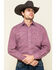 Stetson Men's Coffee Bean Geo Print Long Sleeve Western Shirt , Red, hi-res