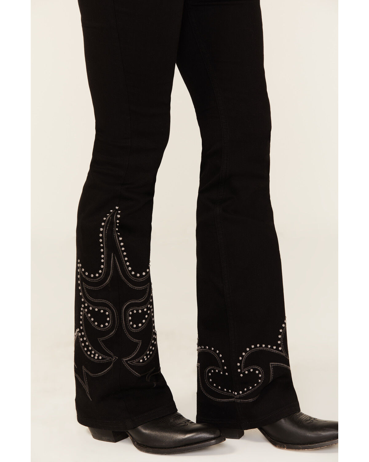 Image #2 - Idyllwind Women's Burbank Legend High Rise Studded Bootcut Super Stretch Denim Jeans, Black, hi-res