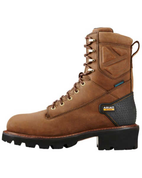 Image #3 - Ariat Men's Powerline H2O Work Boots - Soft Toe, Brown, hi-res