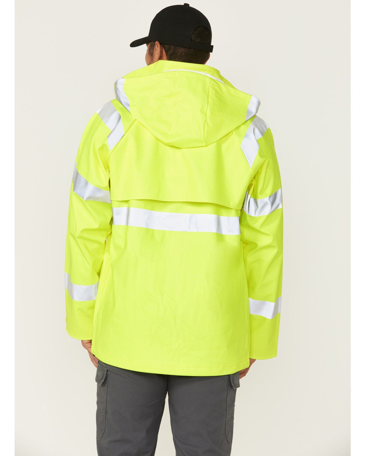 Image #4 - Forge Workwear Men's FR Hi-Vis Rain Work Jacket, Yellow, hi-res