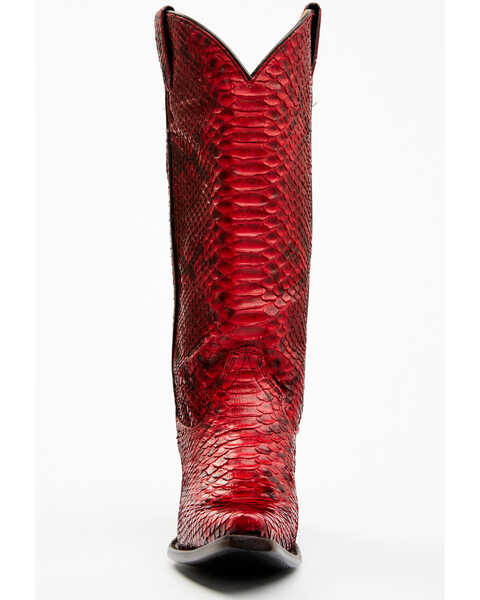 Image #4 - Idyllwind Women's Slay Exotic Python Western Boots - Snip Toe, Red, hi-res