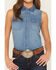 Image #3 - Shyanne Women's Medium Wash Sleeveless Button-Down Denim Shirt, Indigo, hi-res
