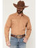 Image #1 - Ely Walker Men's Conversation Stripe Print Long Sleeve Snap Western Shirt, Gold, hi-res