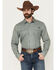 Image #1 - Cinch Men's Floral Striped Long Sleeve Snap Performance Western Shirt, Olive, hi-res