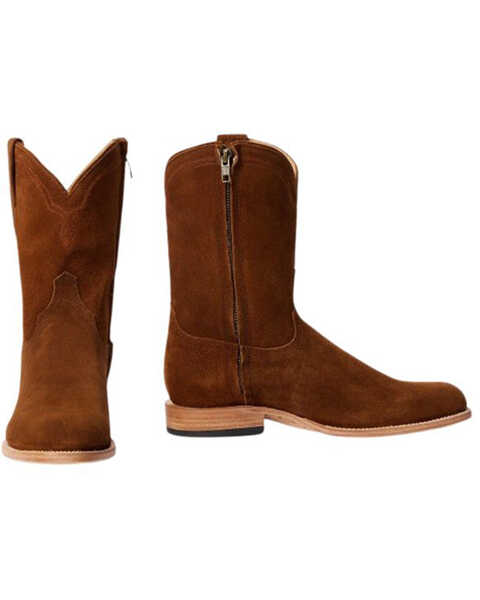 Stetson Men's Rancher Suede Western Boots - Medium Toe , Brown, hi-res
