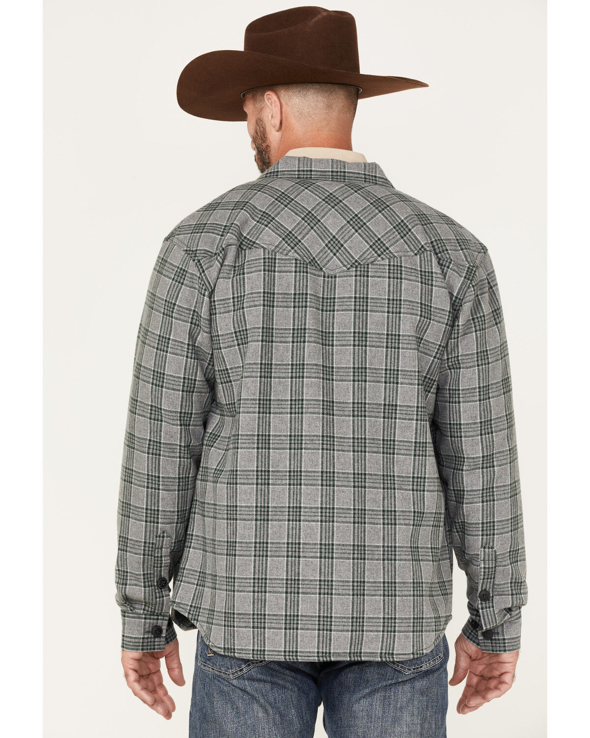 Image #4 - Cody James Men's Polar Bonded Plaid Button Down Flannel, Grey, hi-res