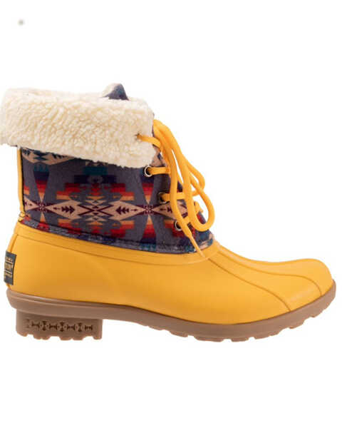 Image #2 - Pendleton Women's Tucson Duck Rubber Boots - Round Toe, Yellow, hi-res